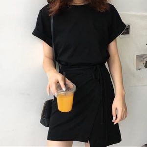 Tie sash tee shirt dress